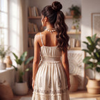 Bohemian Breeze Embroidered Tiered Midi Dress