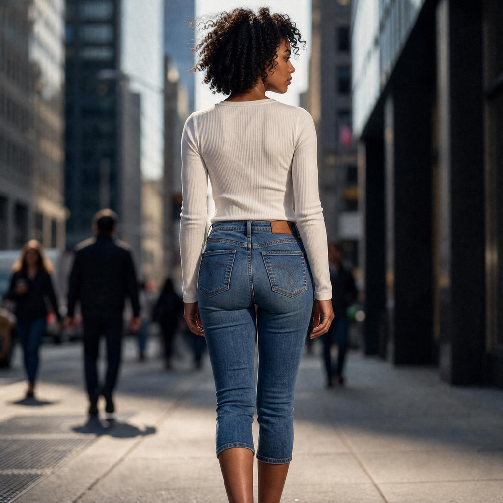 Classic Mid-Rise Cropped Skinny Jeans – Everyday Stretch Denim Essential