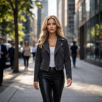 Velvet Edge Moto Jacket Ensemble