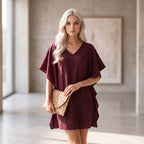 Effortless Breeze V-Neck Flutter Sleeve Mini Dress