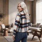 Cozy Chic Plaid Cropped Jacket & Denim Everyday Look