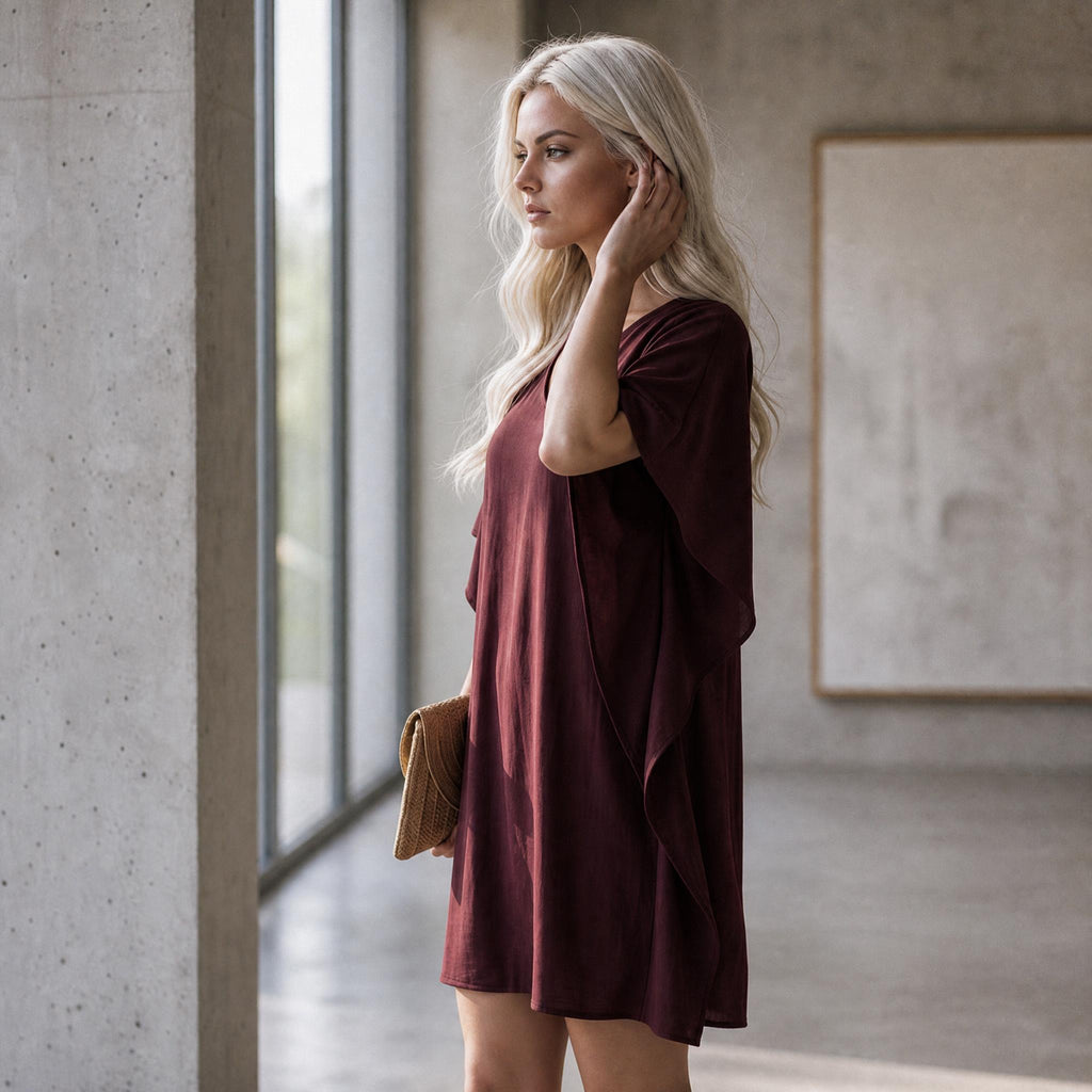 Effortless Breeze V-Neck Flutter Sleeve Mini Dress