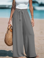 Bow-Tie Waist Wide Leg Pants