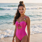 Island Breeze Beaded One-Piece Swimsuit & Tropical Sarong Set