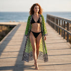 Wild Tropics Leopard & Zebra Resort Kimono Cover-Up