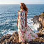 Blush Garden Halter Maxi Dress