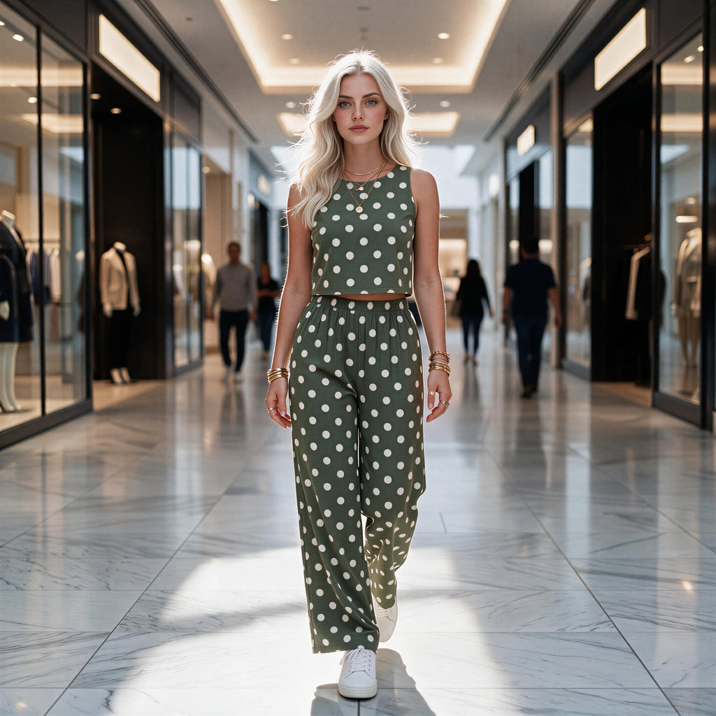 Olive Grove Polka Dot Lounge Set