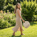 Coastal Breeze Striped Sleeveless Midi Dress
