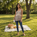Boho Floral Lace Panel Cami Tank