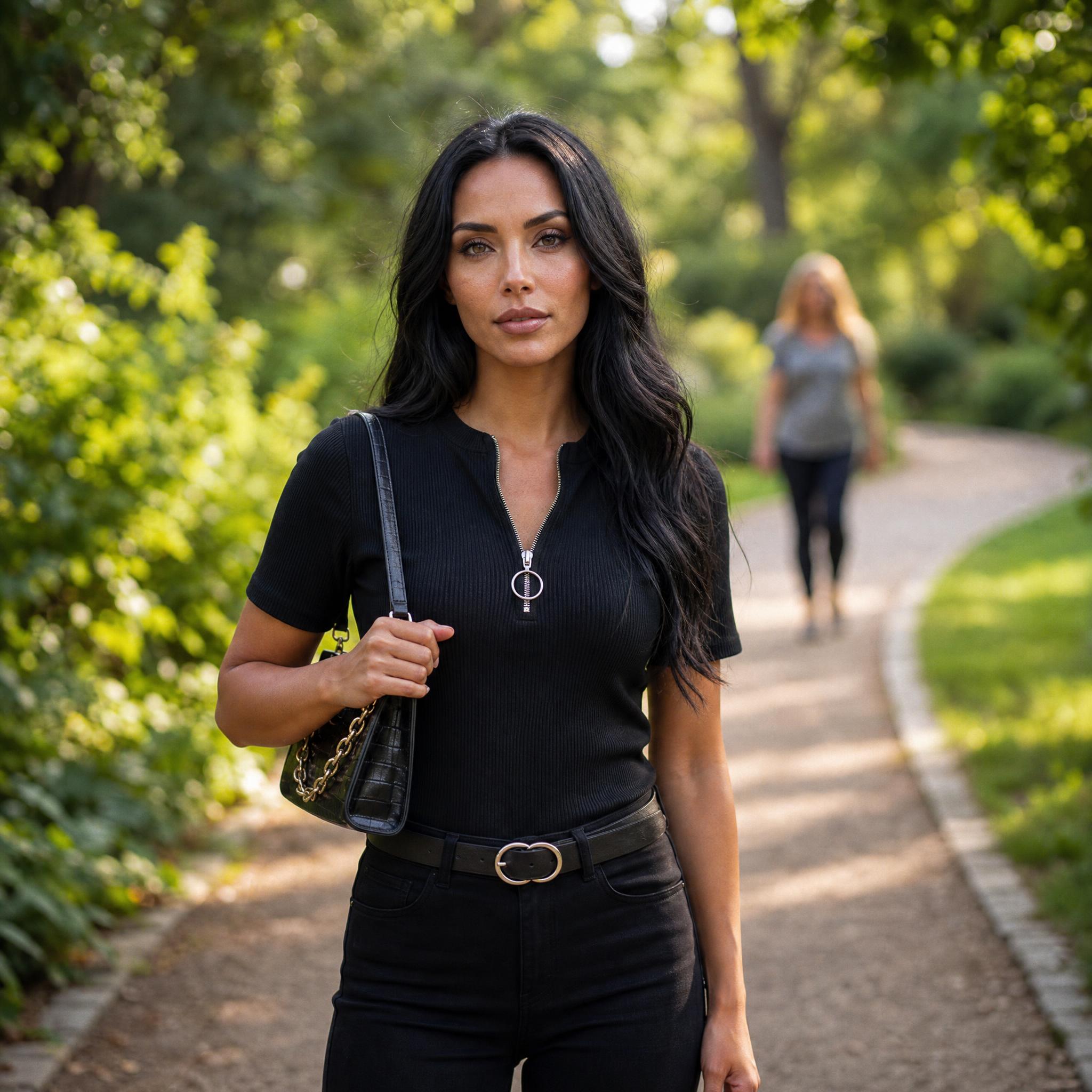 Ribbed Zip-Front Short Sleeve Top