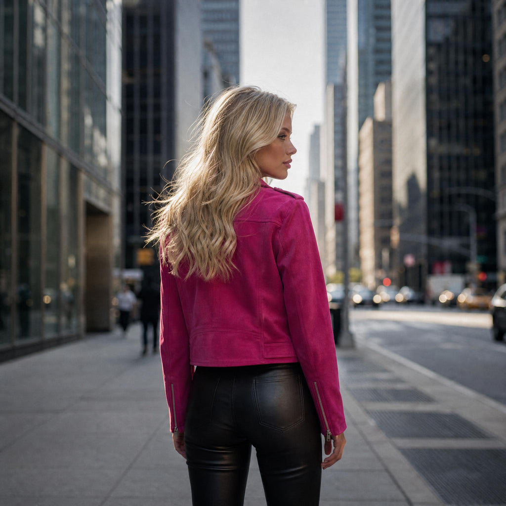 Velvet Edge Moto Jacket Ensemble