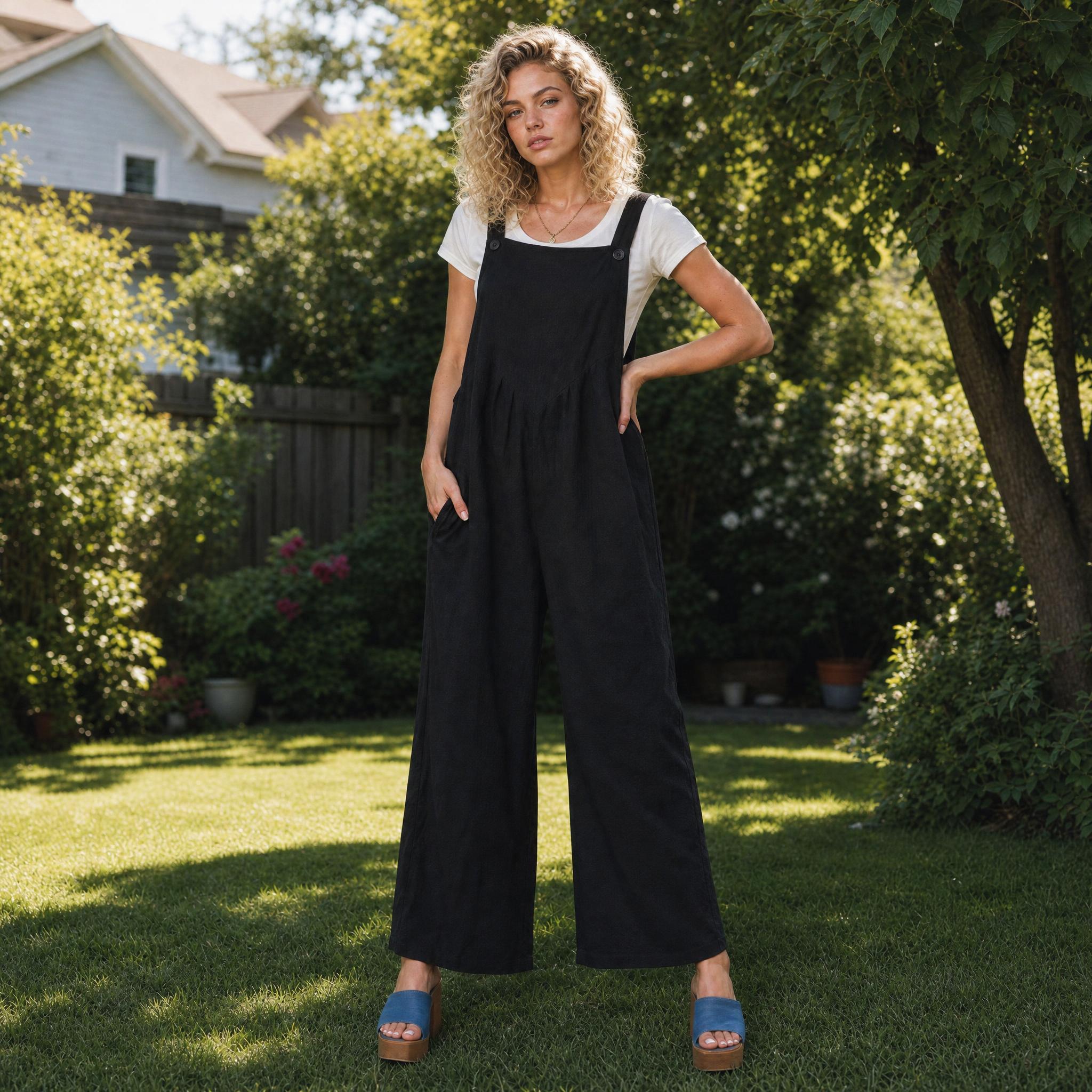 Weekend Wanderer Wide-Leg Overall Jumpsuit