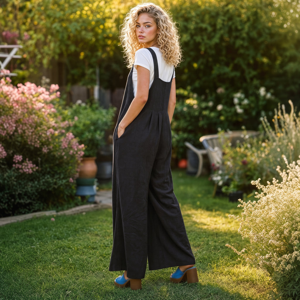 Weekend Wanderer Wide-Leg Overall Jumpsuit