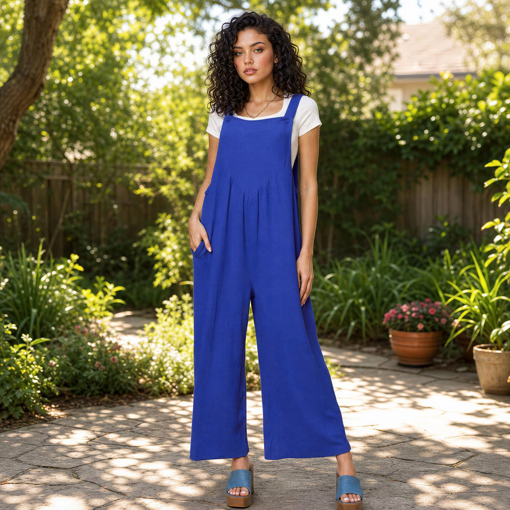 Weekend Wanderer Wide-Leg Overall Jumpsuit