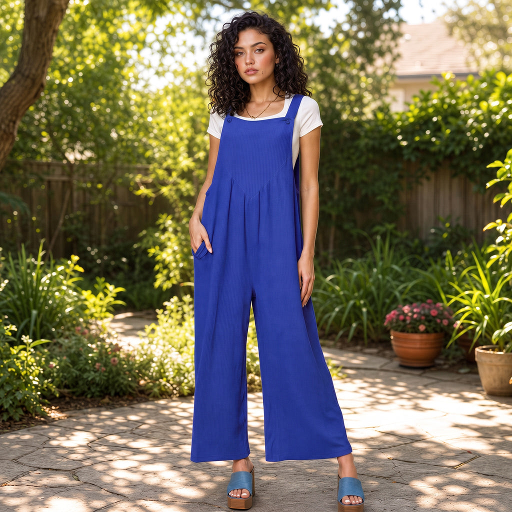 Weekend Wanderer Wide-Leg Overall Jumpsuit