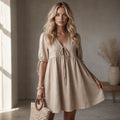 Breezy Charm Tie-Front Babydoll Mini Dress