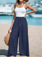 Bow-Tie Waist Wide Leg Pants