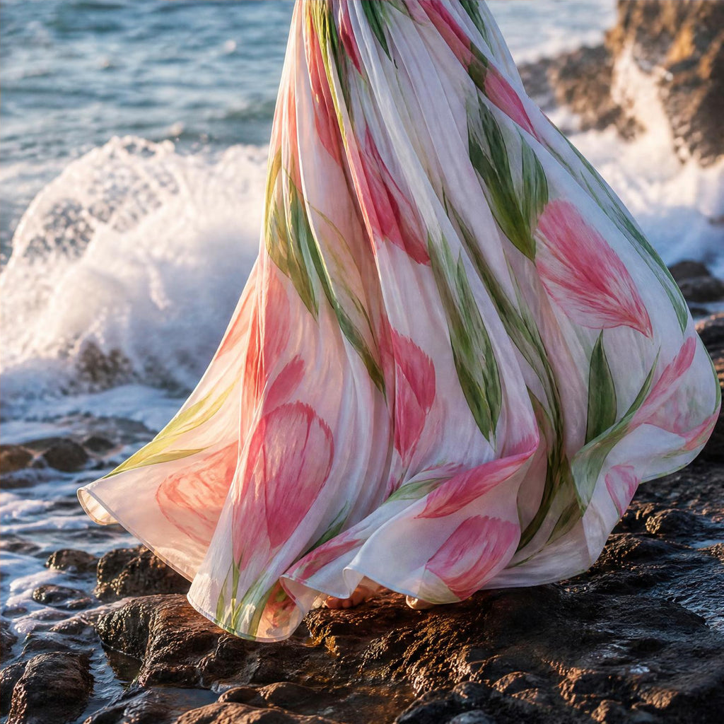 Blush Garden Halter Maxi Dress