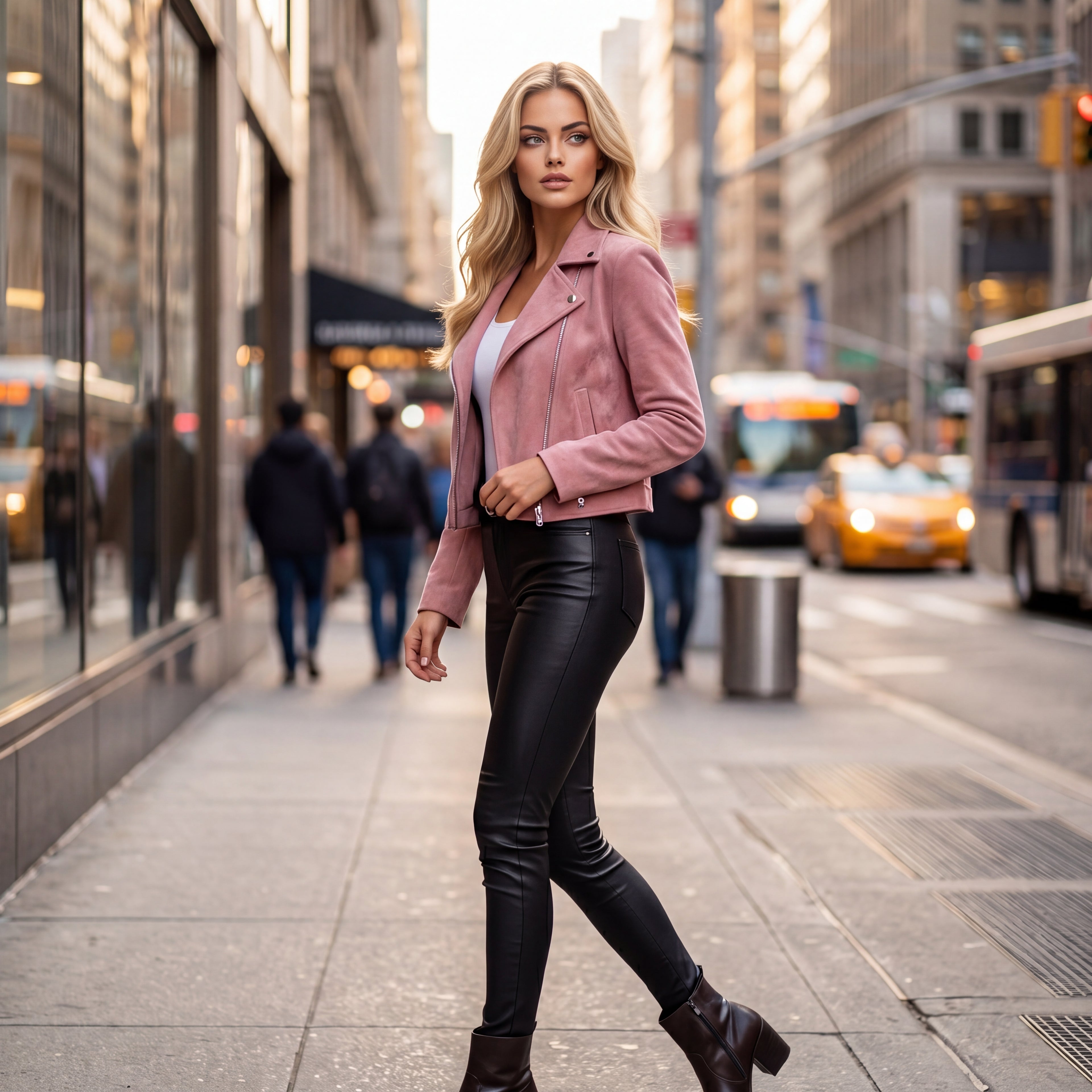 Velvet Edge Moto Jacket Ensemble