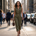 City Luxe Sleeveless Utility Jumpsuit