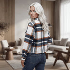 Cozy Chic Plaid Cropped Jacket & Denim Everyday Look