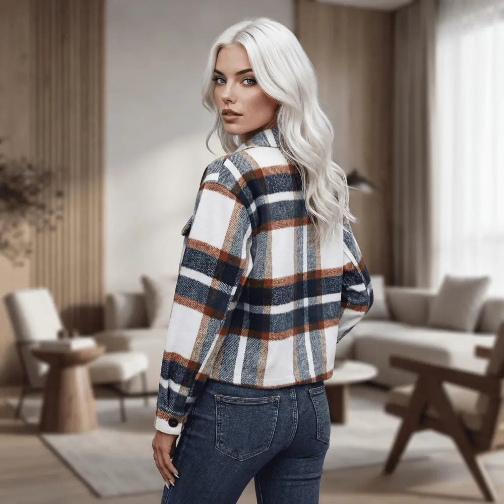 Cozy Chic Plaid Cropped Jacket & Denim Everyday Look