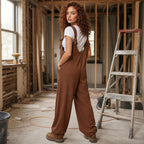 Harbor Breeze Textured Wide-Leg Overalls