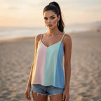 Pastel Colorblock Flowy Cami Top