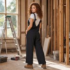 Harbor Breeze Textured Wide-Leg Overalls