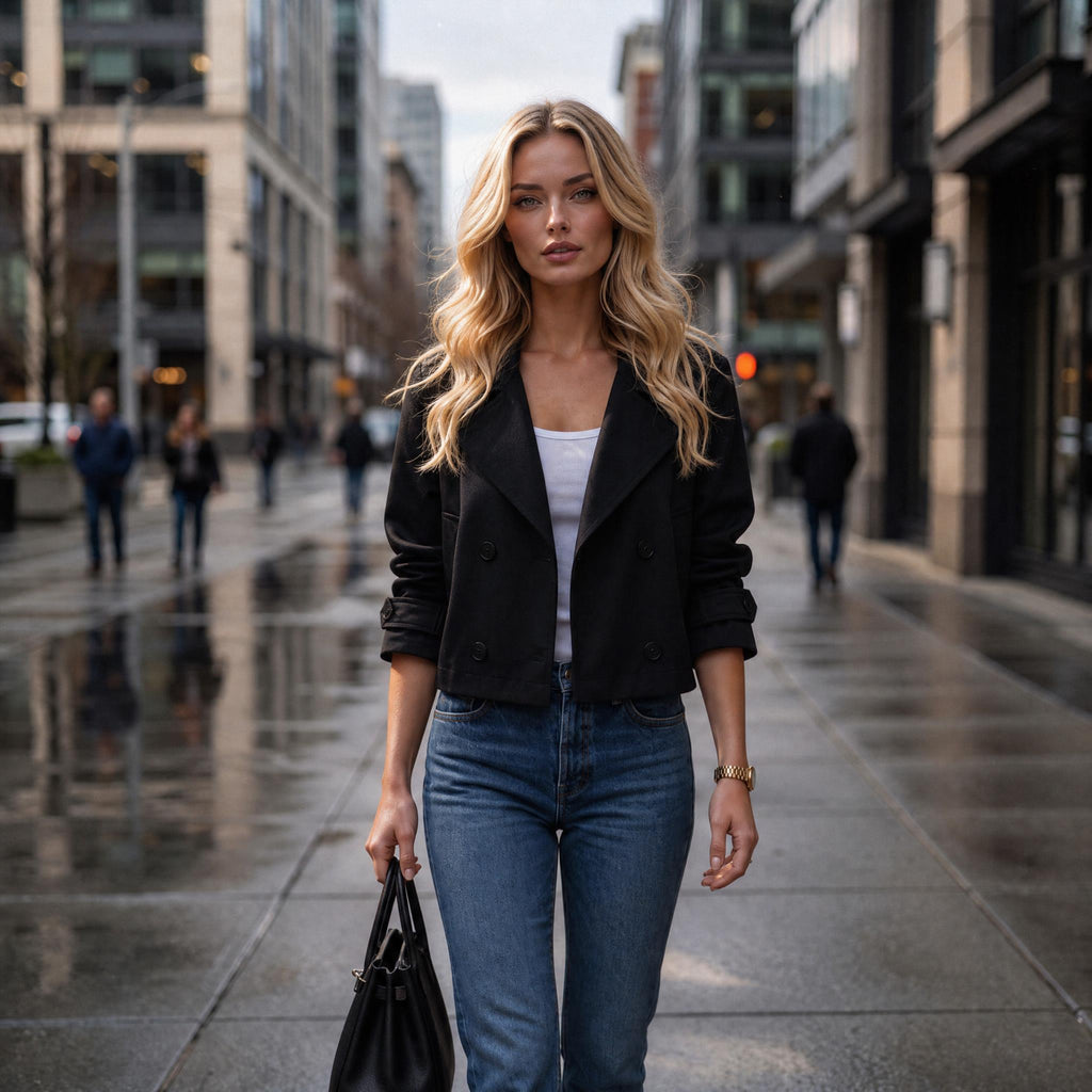 City Chic Cropped Trench Jacket