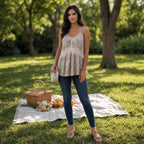 Boho Floral Lace Panel Cami Tank