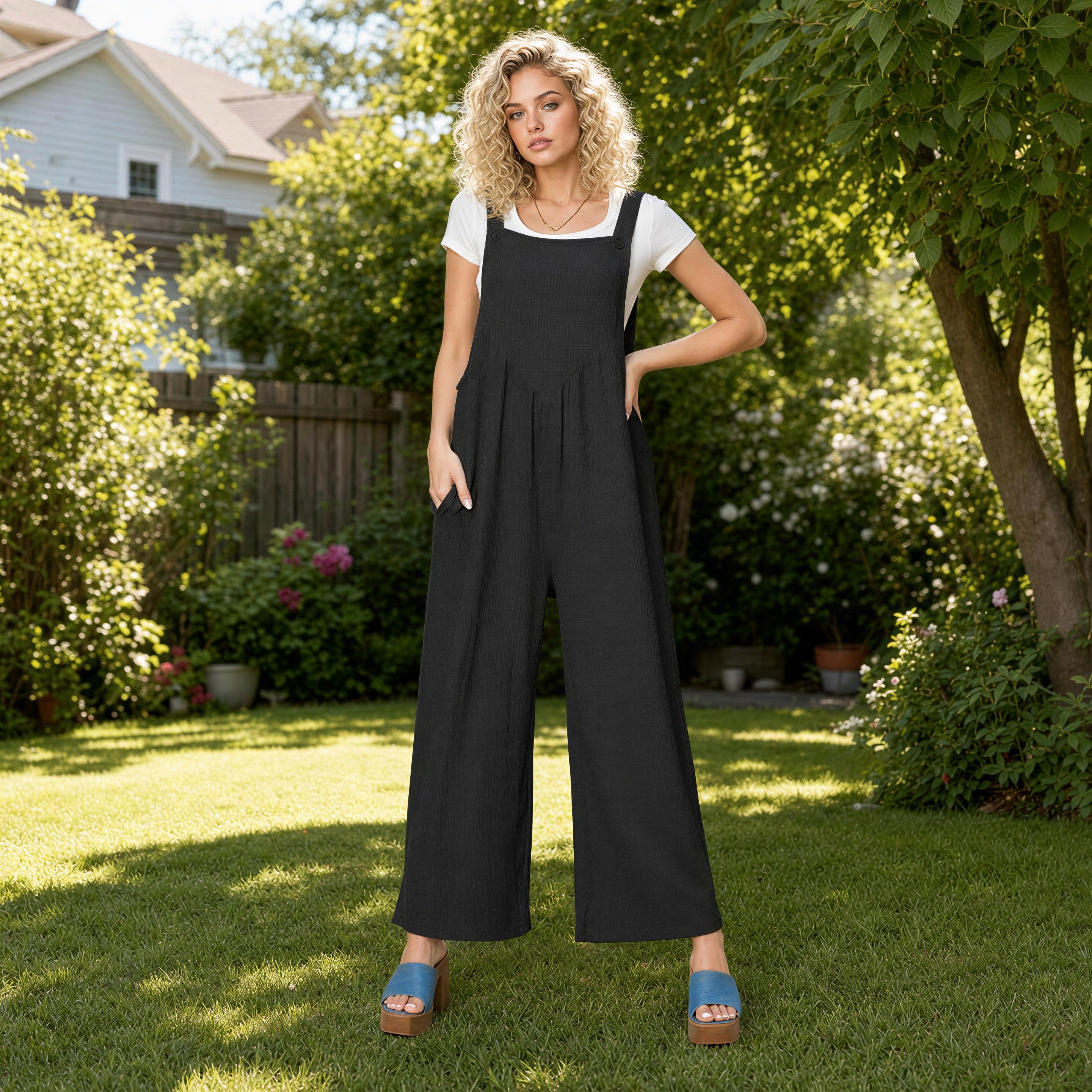 Weekend Wanderer Wide-Leg Overall Jumpsuit