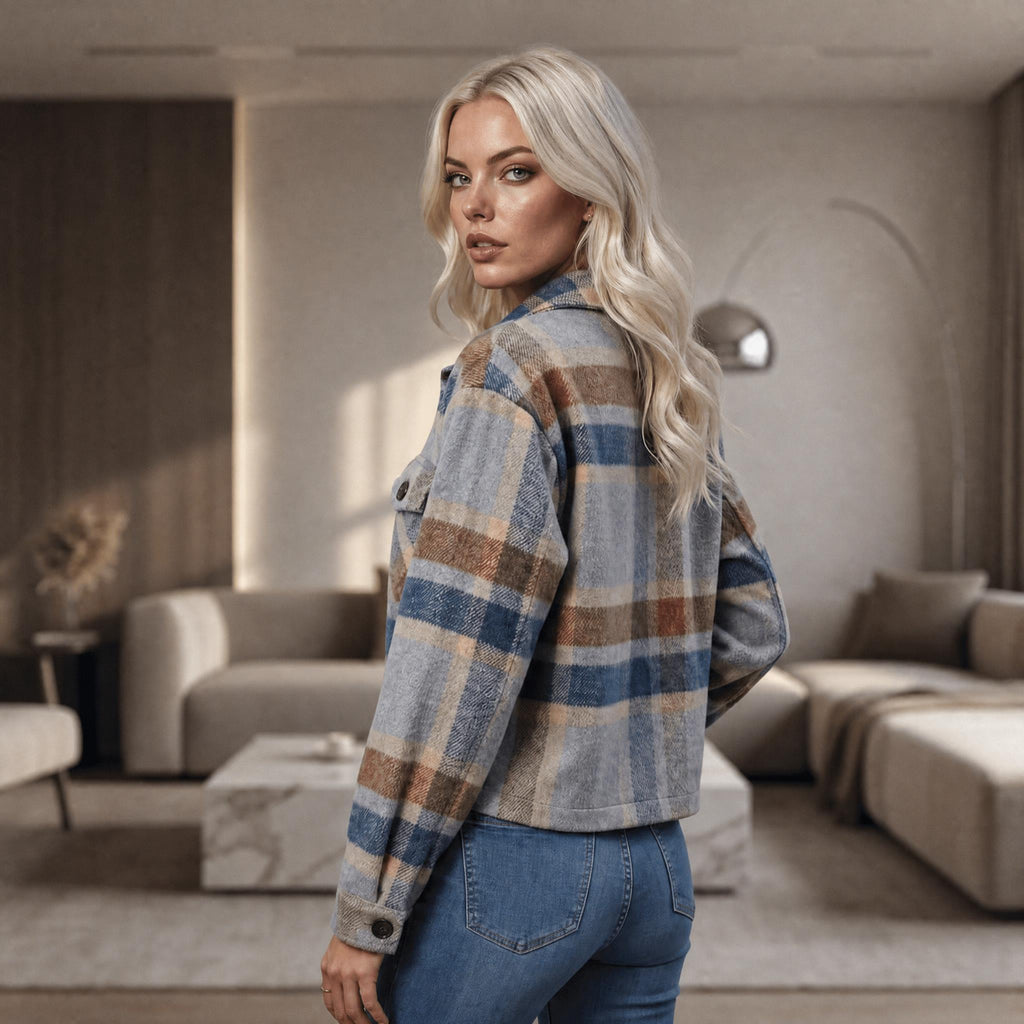 Cozy Chic Plaid Cropped Jacket & Denim Everyday Look