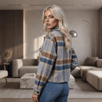 Cozy Chic Plaid Cropped Jacket & Denim Everyday Look