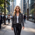 Velvet Edge Moto Jacket Ensemble