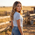 Breezy Lace Knit Short Sleeve Top