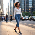 Classic Mid-Rise Cropped Skinny Jeans – Everyday Stretch Denim Essential