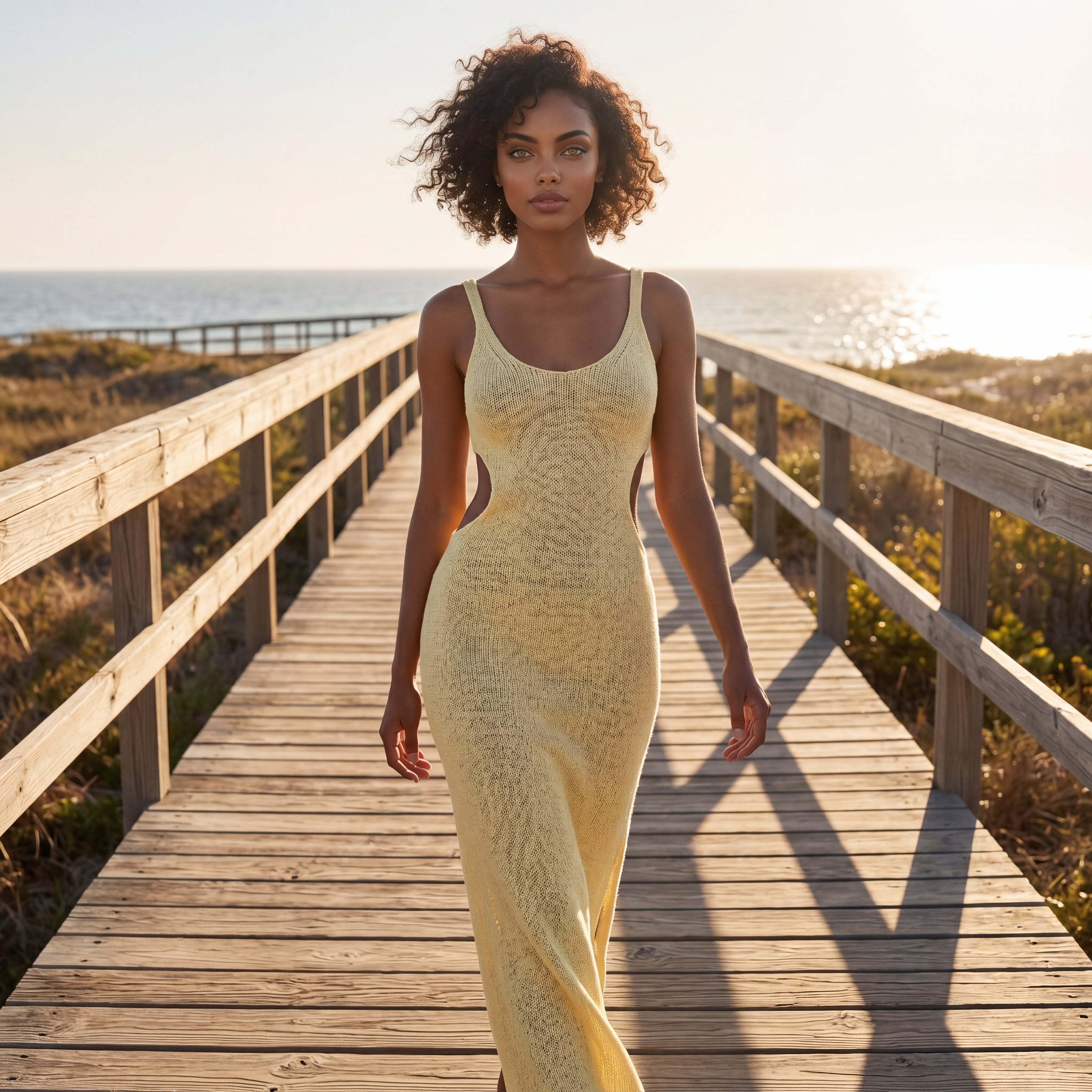 Golden Coast Cover-Up Knit Maxi Dress