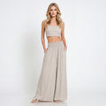 Effortless Flow Sand Beige Wide-Leg Lounge Pants