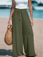 Bow-Tie Waist Wide Leg Pants
