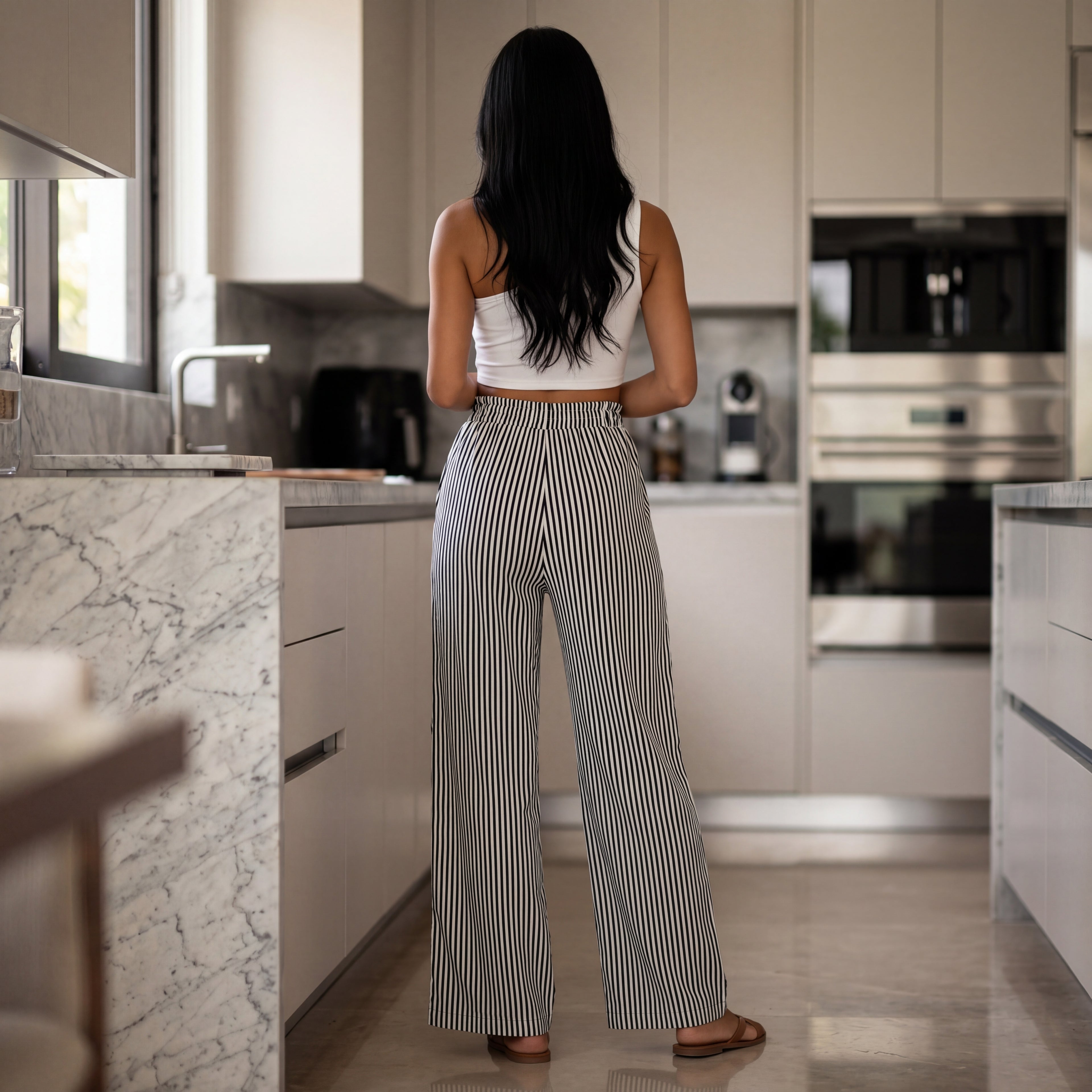 Coastal Breeze Striped Wide-Leg Pants