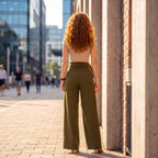 Wrap-Waist Wide-Leg Pants