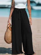 Bow-Tie Waist Wide Leg Pants