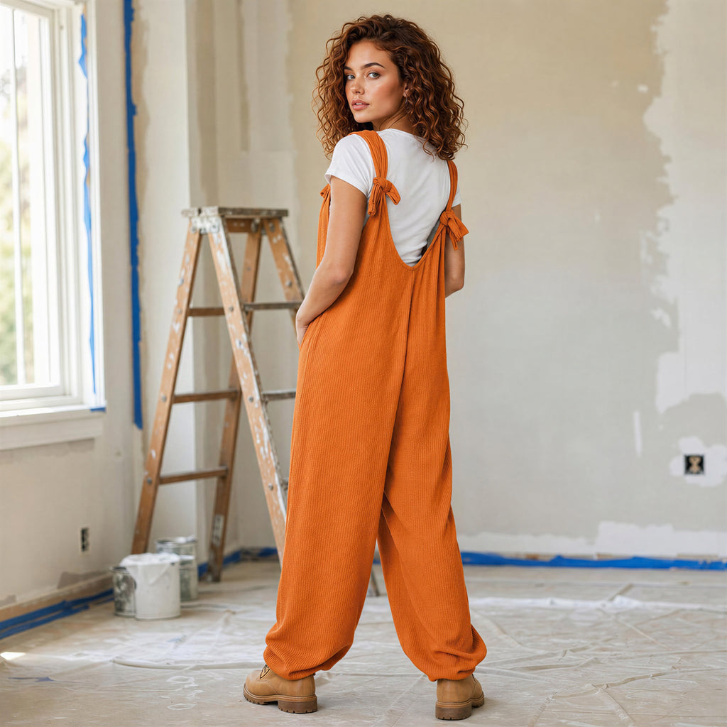 Harbor Breeze Textured Wide-Leg Overalls
