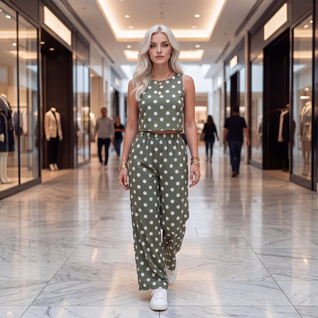 Olive Grove Polka Dot Lounge Set