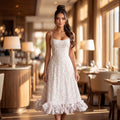 Floral Print Ruffle Hem Spaghetti Strap Midi Dress
