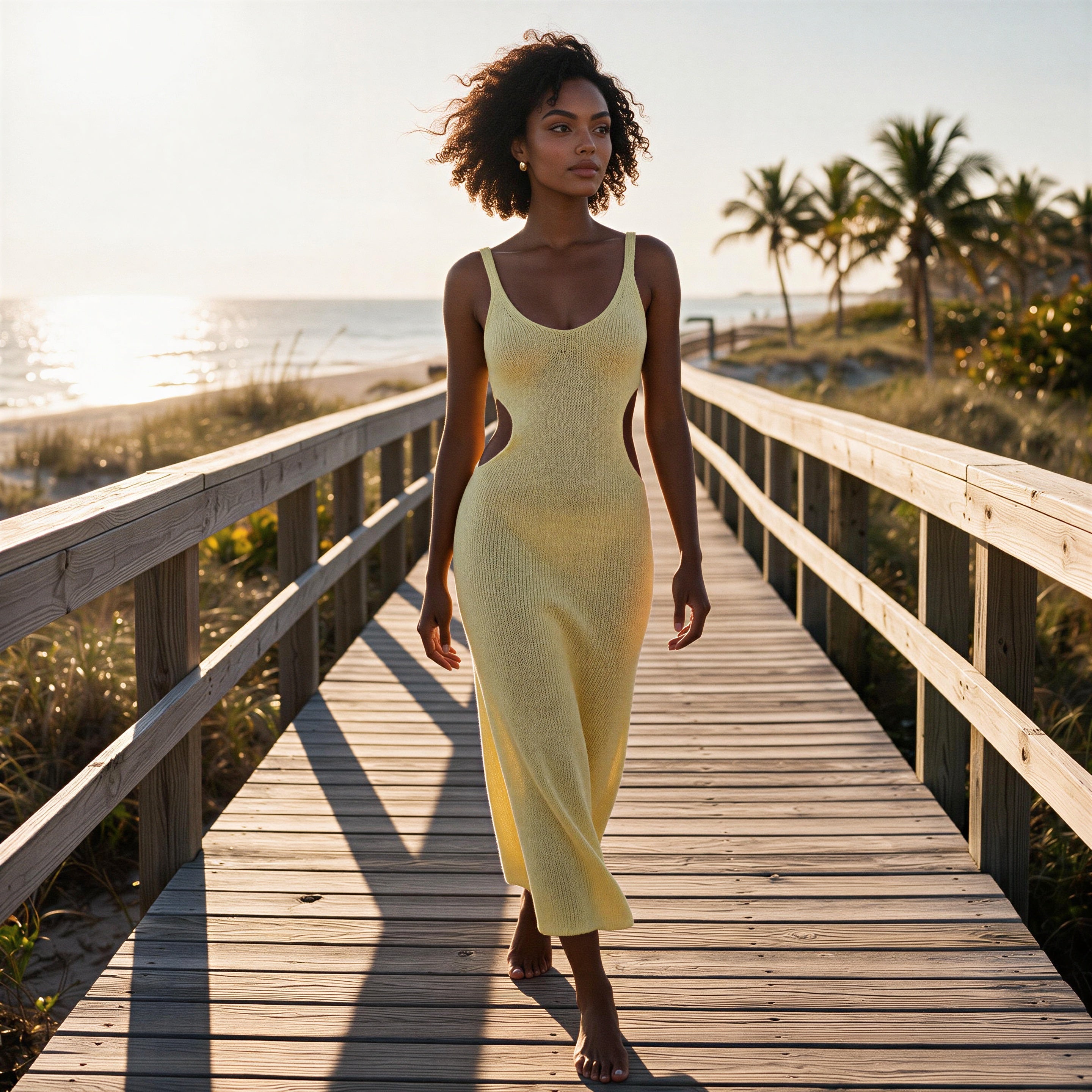 Golden Coast Cover-Up Knit Maxi Dress