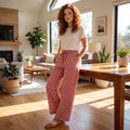 Easy Breeze Gingham Wide-Leg Lounge Pants