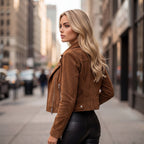 Velvet Edge Moto Jacket Ensemble