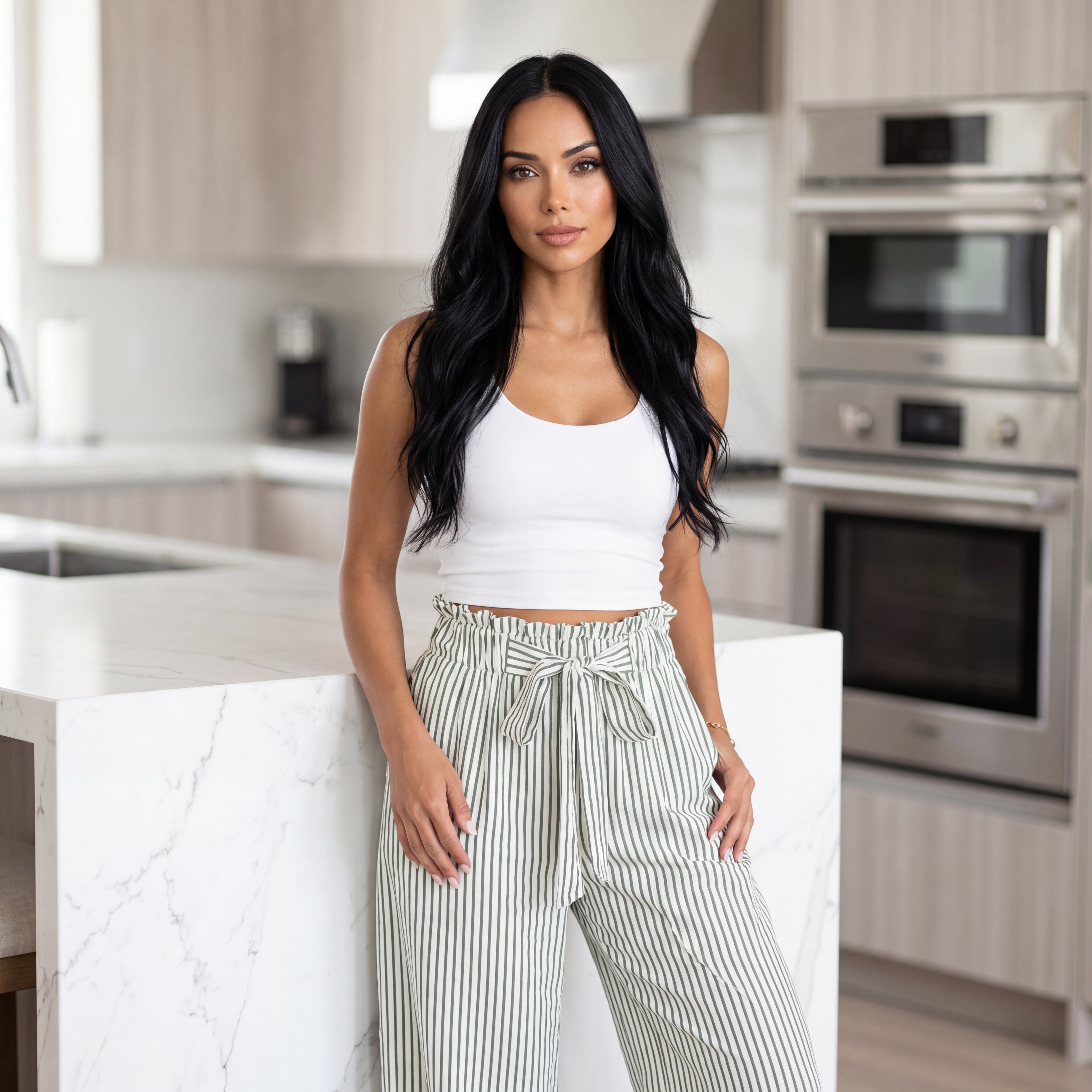 Coastal Breeze Striped Wide-Leg Pants